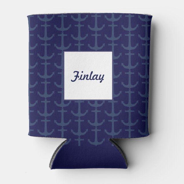 Personalized Nautical Theme Can Cooler (Front)