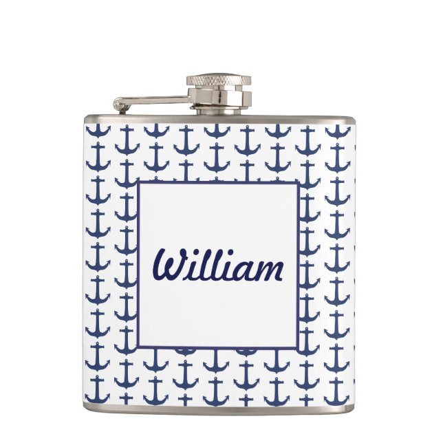 Personalized Nautical Theme Flask (Front)