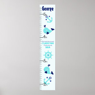 Personalized Nautical Whale Quote Growth Chart
