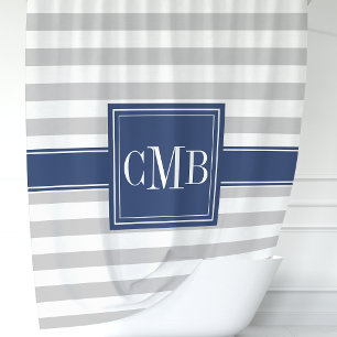 Personalized Navy and Grey Striped