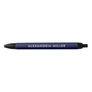 Personalized Navy Blue and White Modern Ink Pen