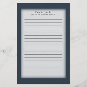 Personalized Navy Blue and White Stationery