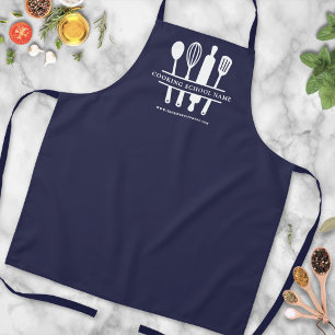 Personalized Navy Blue Culinary Kitchen Cooking Apron