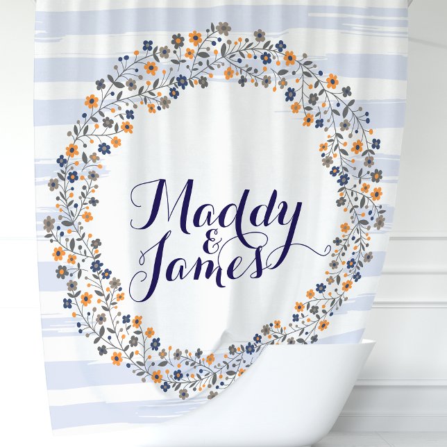 Personalized Navy Blue Floral Wreath (Creator Uploaded)