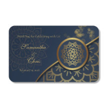 Personalized Navy Blue & Gold – Set of 50
