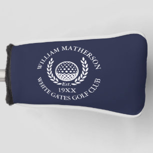 Personalized Navy Blue Golf Club Name Golf Head Cover