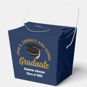Personalized Navy Blue Graduation Party Fortune Favor Box