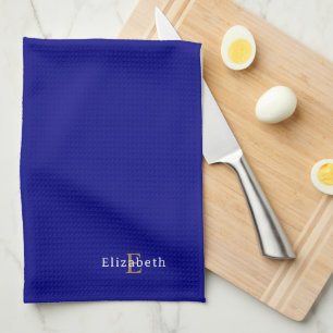 Personalized Navy Blue Kitchen Towel