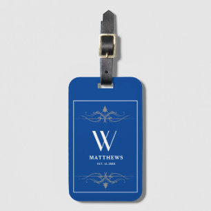 Personalized navy blue Luggage Tag