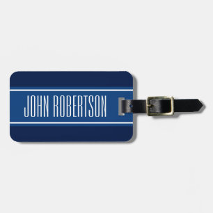 Personalized navy blue luggage tag   elegant style