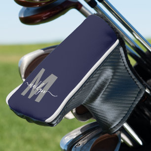 Personalized Navy Blue Monogram Golf Head Cover