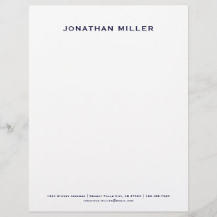 Personalized Navy Blue Monogram Letterhead