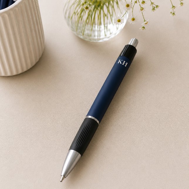 Personalized Navy Blue Monogram Writing Pen (Creator Uploaded)