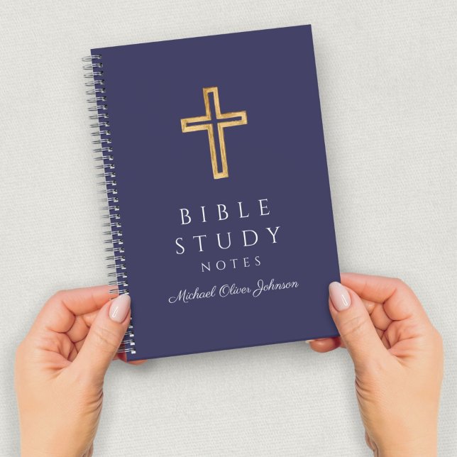 Personalized Navy Blue Religious Cross Notebook (Personalized Navy Blue Religious Cross Notebook)