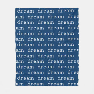 Personalized Navy Blue Repeating Name  Fleece Blanket