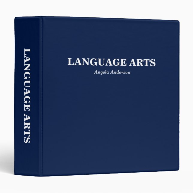 Personalized Navy Blue School Subject Binder (Front/Spine)