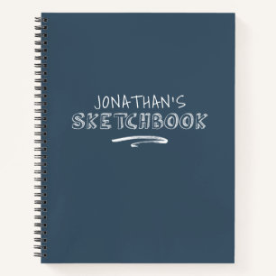 Personalized Navy Blue Sketchbook Notebook