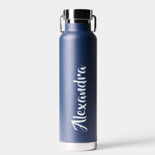 Personalized Navy Blue Stainless Steel Water Bottle