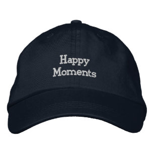 Personalized Navy Cap with "Happy Moments" Hat