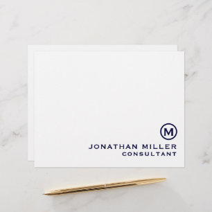 Personalized Navy Classic Monogram Letterhead