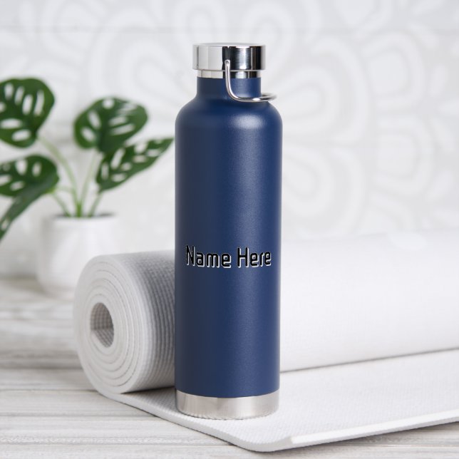 Personalized Navy Elegant Look Office Student Nice Water Bottle (Yoga (Rotated))