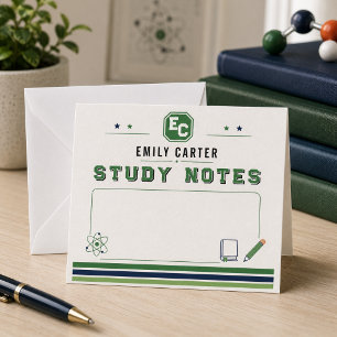 Personalized Navy Green Science School Cover Card