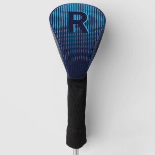 Personalized Navy Halftone Monogram Initial Golf Head Cover