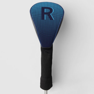 Personalized Navy Halftone Monogram Initial Golf Head Cover