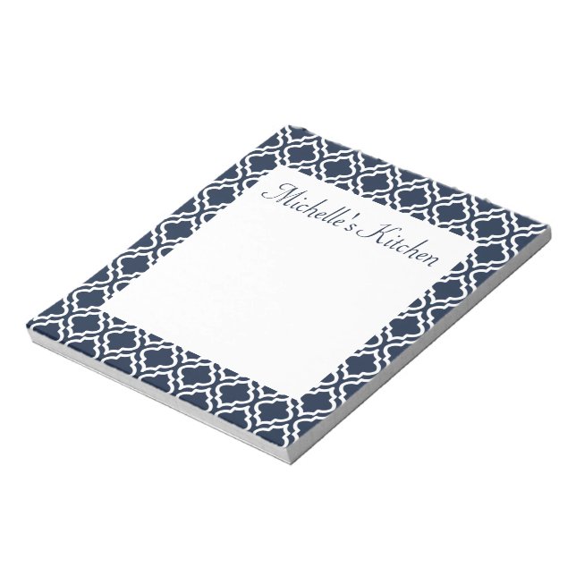 Personalized Navy Kitchen Notepad (Rotated)