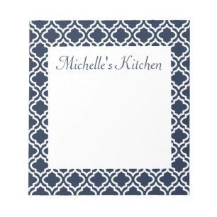 Personalized Navy Kitchen Notepad