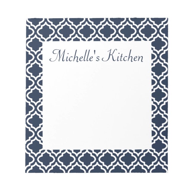 Personalized Navy Kitchen Notepad (Front)
