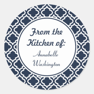 Personalized Navy Kitchen Stickers