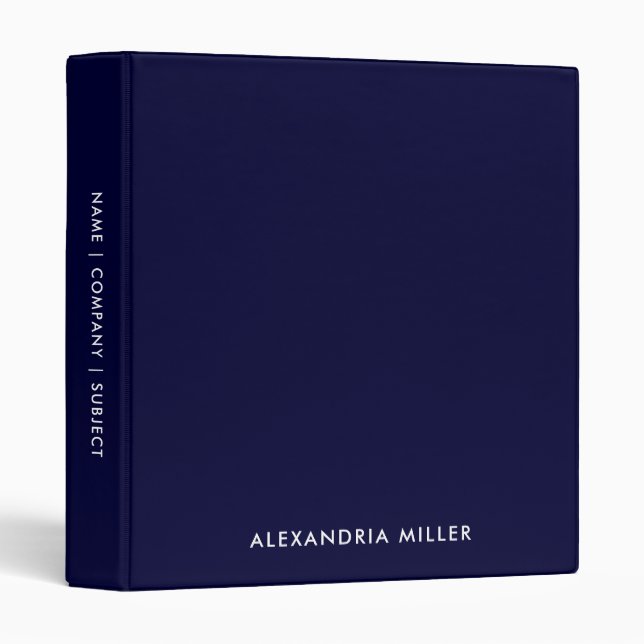Personalized Navy Monogram Binder (Front/Spine)