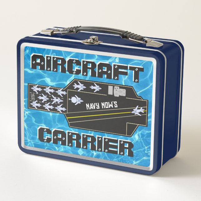 Personalized Navy Now's Aircraft Carrier Metal Lunch Box (Front)