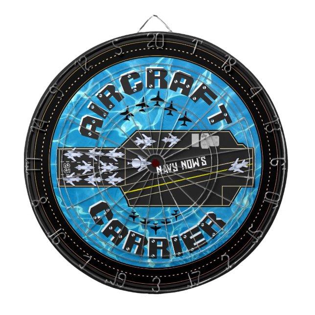 Personalized Navy Now's Aircraft Carrier Striker Dartboard (Front)