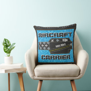 Personalized Navy Now's Aircraft Carrier Throw Pillow
