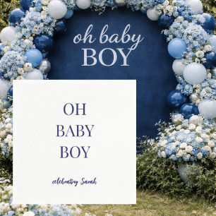 Personalized Navy Oh Baby Boy Shower Napkins