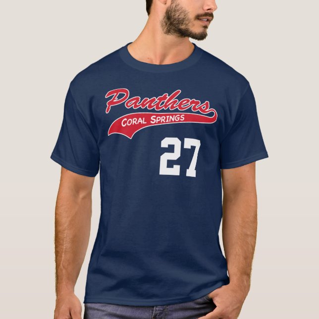 Personalized Navy Panther t-shirt (Front)