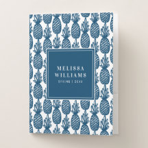 Personalized Navy Pineapple Pattern