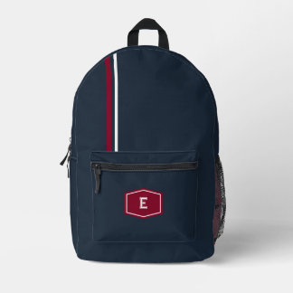 Personalized Navy red University Printed Backpack
