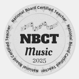 Personalized NBCT Certified Music Teacher Classic Round Sticker