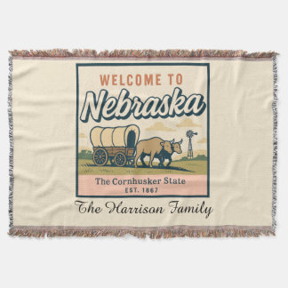 Personalized Nebraska Throw Blanket