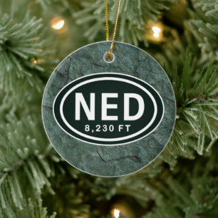 Personalized Nederland CO 8,230 FT NED Ornament