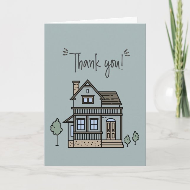 Personalized Neigborhood Home Thank You Card (Front)