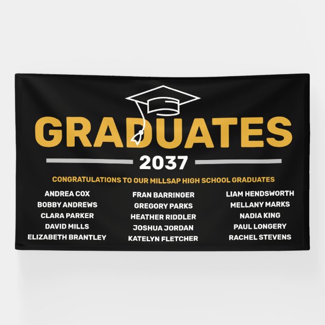 Personalized Neighbourhood Graduation Banner (Horizontal)