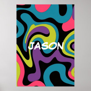 Personalized Neon Abstract Pattern — Retro Design Poster