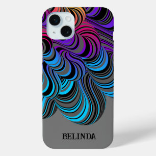 Personalized Neon Colourful Flowing iPhone 15 Mini Case