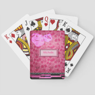 Personalized Neon Cupcake Playing Cards