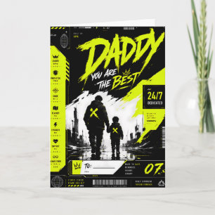 Personalized Neon Cyberpunk Father’s Day Card