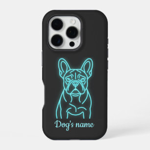 Personalized Neon French Bulldog iPhone 16 Pro Case